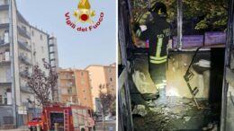 incendio in casa a nuoro, vigili del fuoco in via Kandinskij